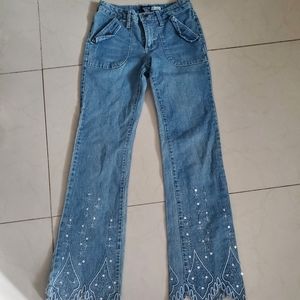 Light Wash Low Rise Patterned Tall Jeans